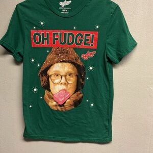 A Christmas Story 'Oh Fudge! Size Small Green Short Sleeve T  0035